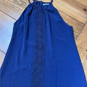 White House Black Market Navy Blue Blouse